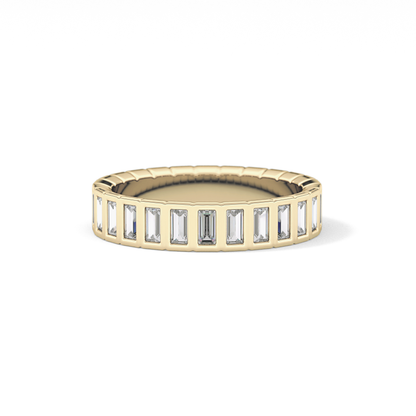 0.44 TCW Baguette Lab Grown Diamond Half Eternity Wedding Band