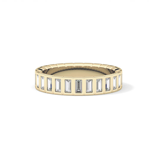 0.44 TCW Baguette Lab Grown Diamond Half Eternity Wedding Band