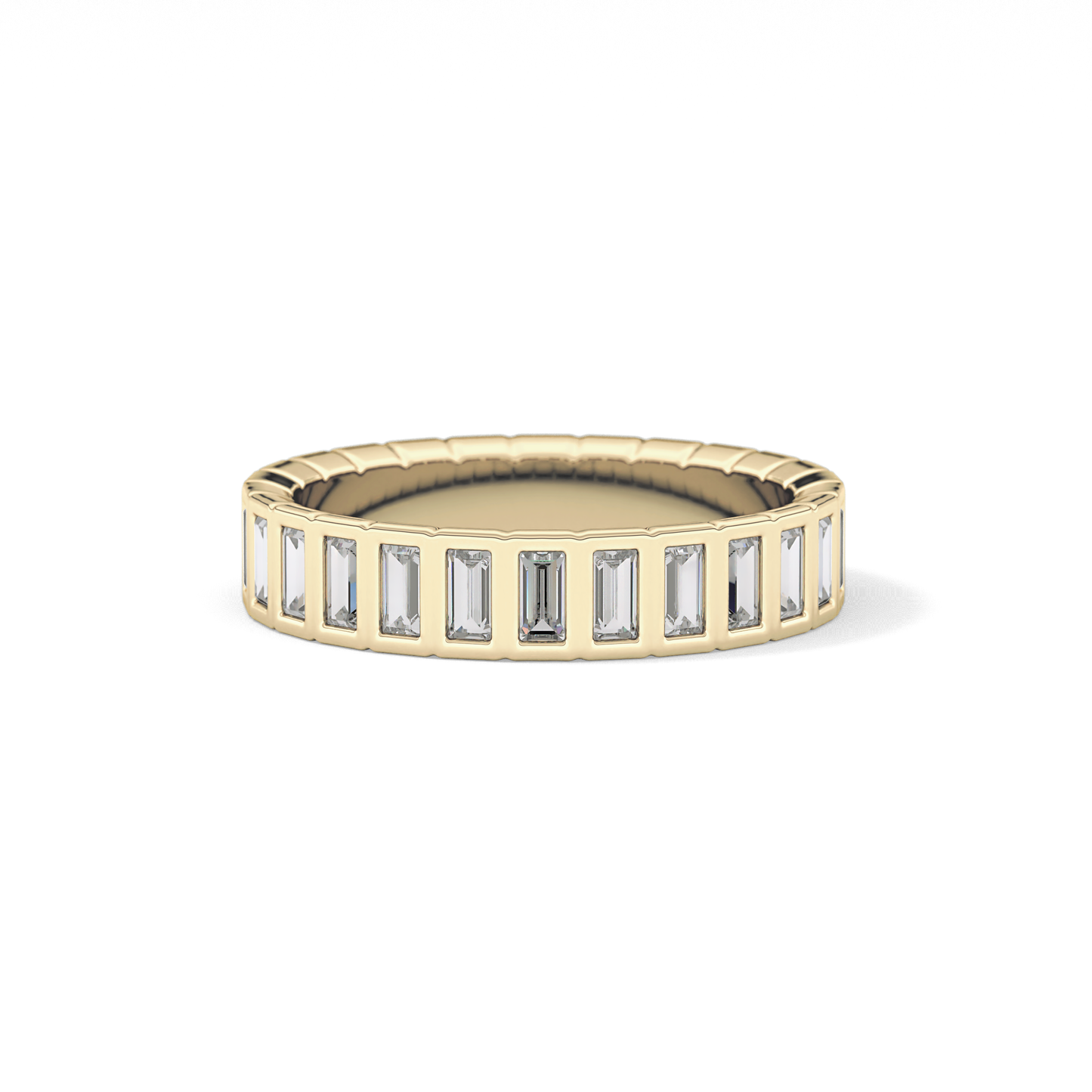 0.44 TCW Baguette Lab Grown Diamond Half Eternity Wedding Band