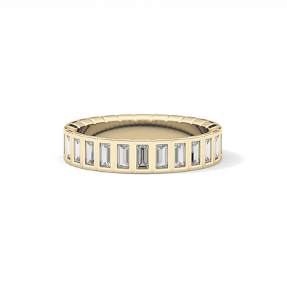 0.44 TCW Baguette Lab Grown Diamond Half Eternity Wedding Band