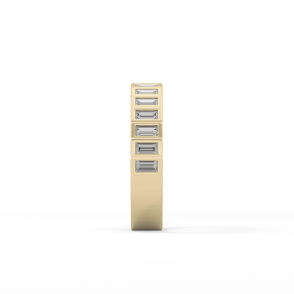 0.44 TCW Baguette Lab Grown Diamond Half Eternity Wedding Band