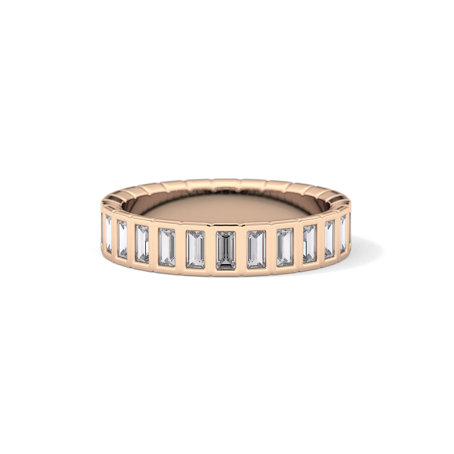 0.44 TCW Baguette Lab Grown Diamond Half Eternity Wedding Band