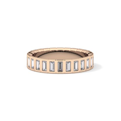 0.44 TCW Baguette Lab Grown Diamond Half Eternity Wedding Band