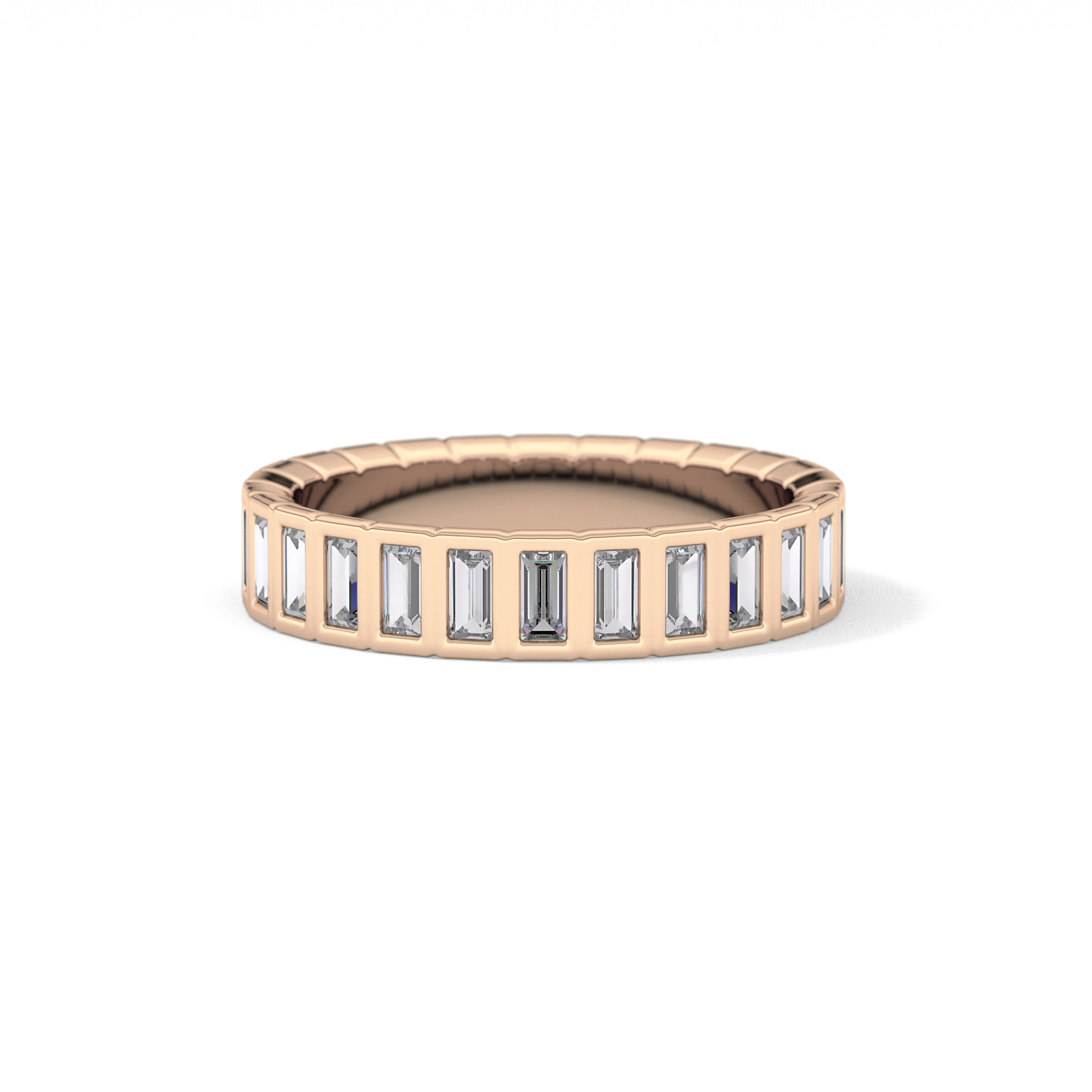 0.44 TCW Baguette Lab Grown Diamond Half Eternity Wedding Band