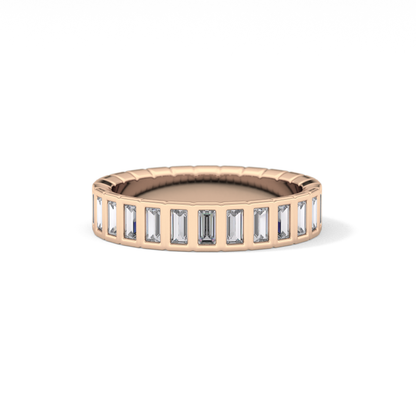 0.44 TCW Baguette Lab Grown Diamond Half Eternity Wedding Band