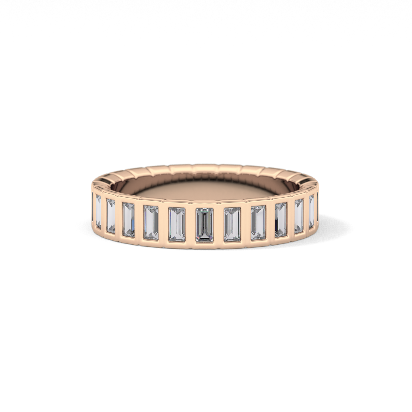 0.44 TCW Baguette Lab Grown Diamond Half Eternity Wedding Band