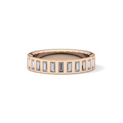 0.44 TCW Baguette Lab Grown Diamond Half Eternity Wedding Band
