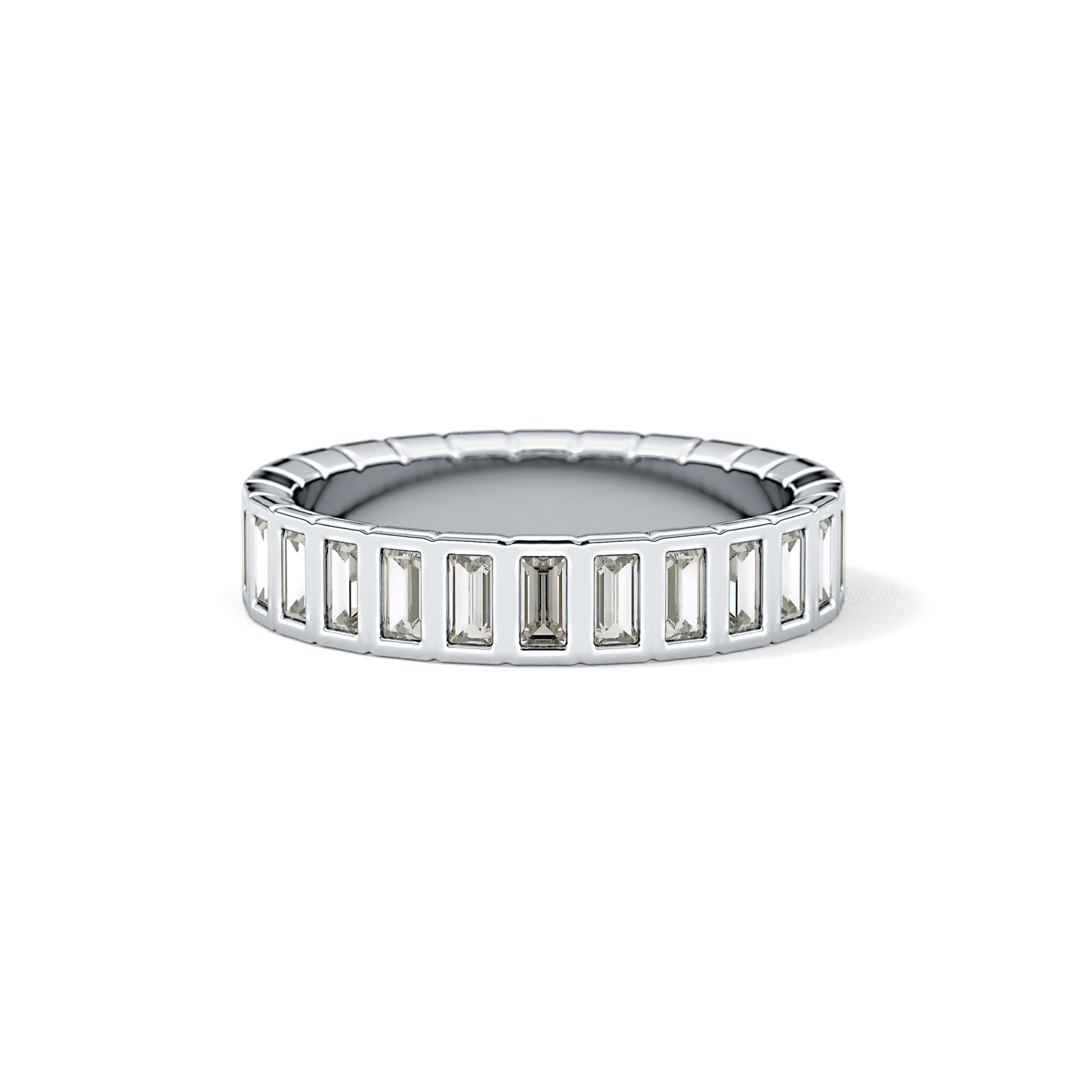 0.44 TCW Baguette Lab Grown Diamond Half Eternity Wedding Band