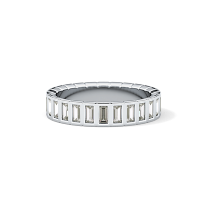 0.44 TCW Baguette Lab Grown Diamond Half Eternity Wedding Band