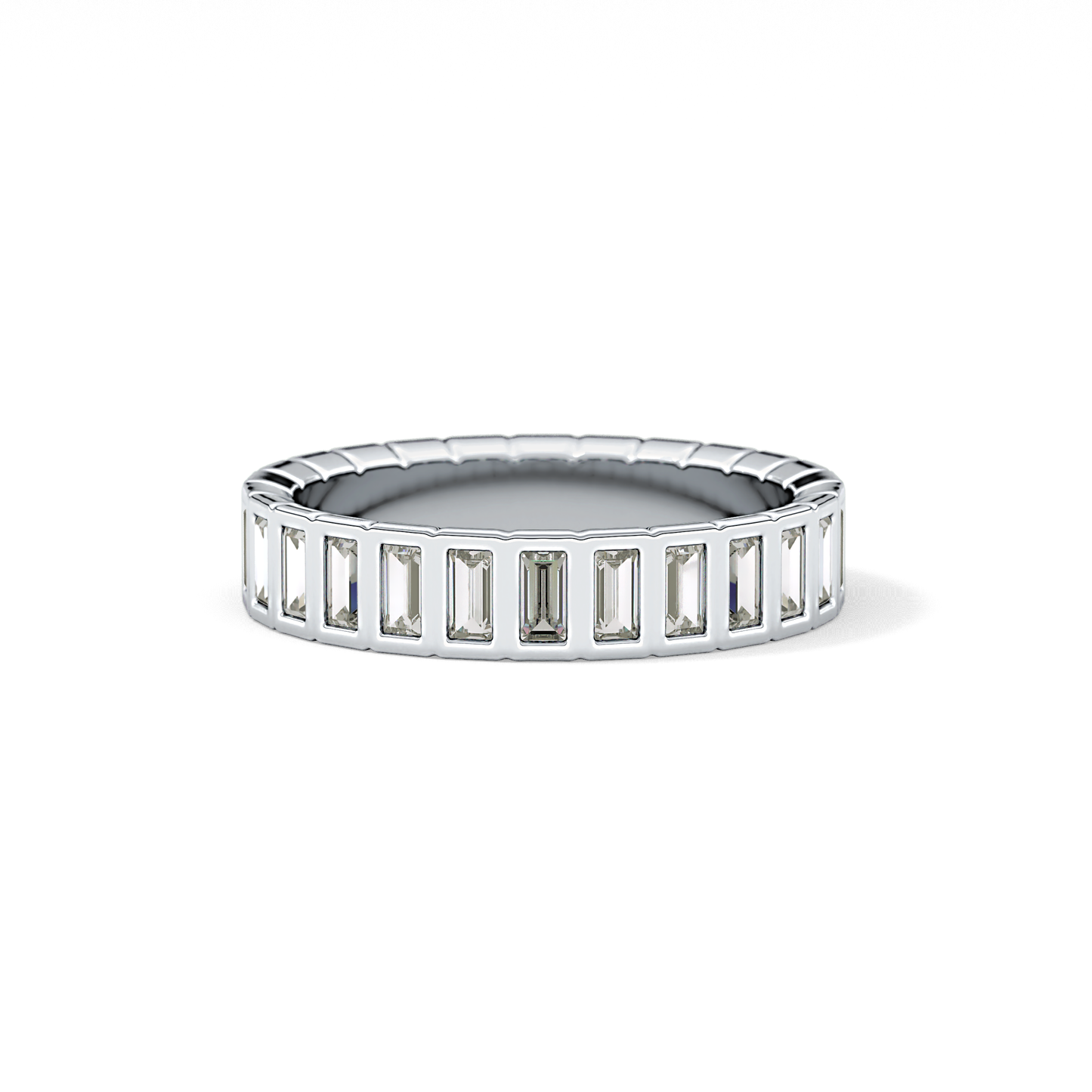 0.44 TCW Baguette Lab Grown Diamond Half Eternity Wedding Band
