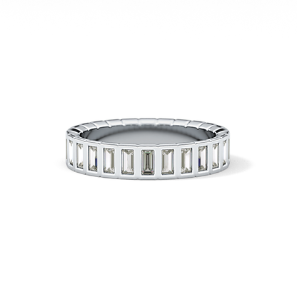 0.44 TCW Baguette Lab Grown Diamond Half Eternity Wedding Band