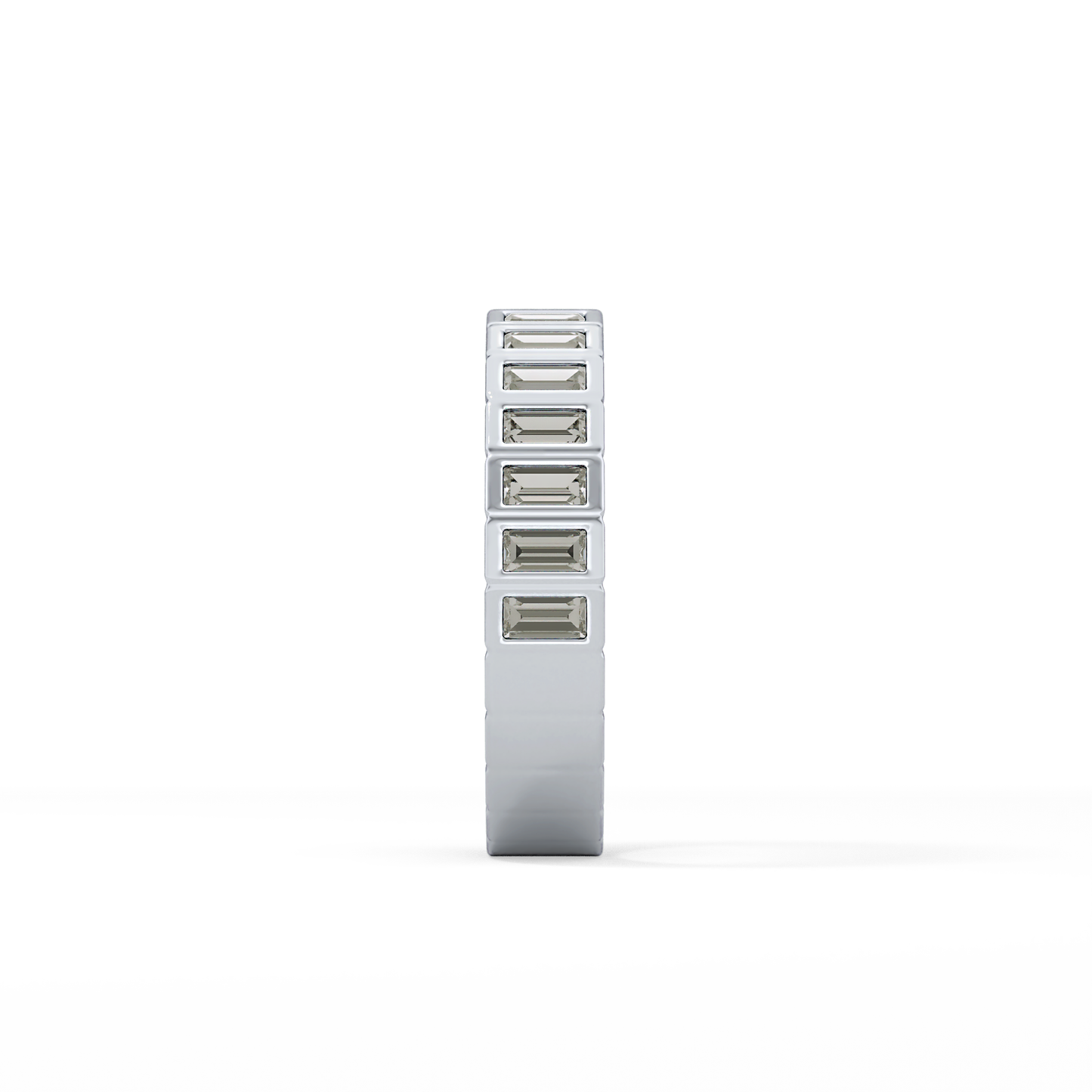 0.44 TCW Baguette Lab Grown Diamond Half Eternity Wedding Band