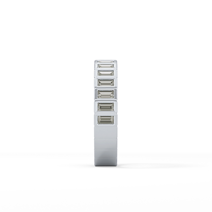 0.44 TCW Baguette Lab Grown Diamond Half Eternity Wedding Band
