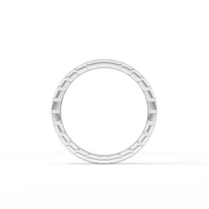 0.44 TCW Baguette Lab Grown Diamond Half Eternity Wedding Band