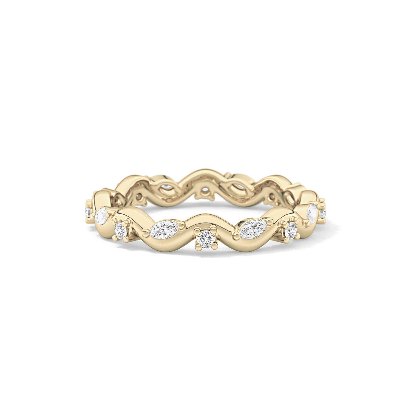 0.56 TCW Round & Marquise Lab Grown Diamond Full Eternity Wedding Band