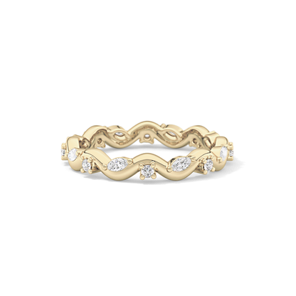 0.56 TCW Round & Marquise Lab Grown Diamond Full Eternity Wedding Band