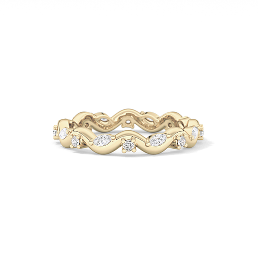 0.56 TCW Round & Marquise Lab Grown Diamond Full Eternity Wedding Band