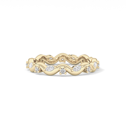 0.56 TCW Round & Marquise Lab Grown Diamond Full Eternity Wedding Band