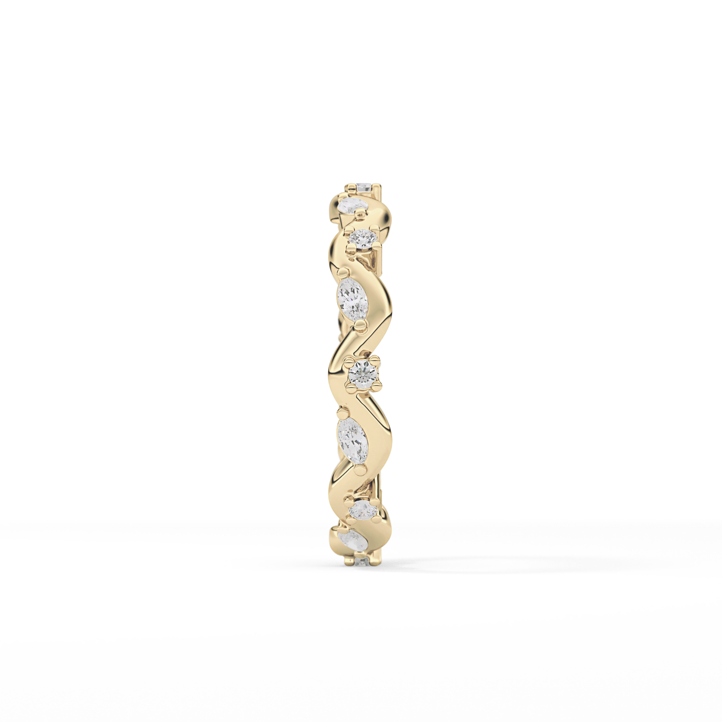 0.56 TCW Round & Marquise Lab Grown Diamond Full Eternity Wedding Band