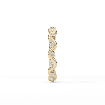 0.56 TCW Round & Marquise Lab Grown Diamond Full Eternity Wedding Band