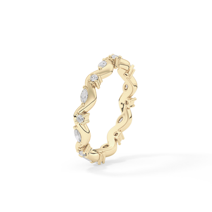 0.56 TCW Round & Marquise Lab Grown Diamond Full Eternity Wedding Band