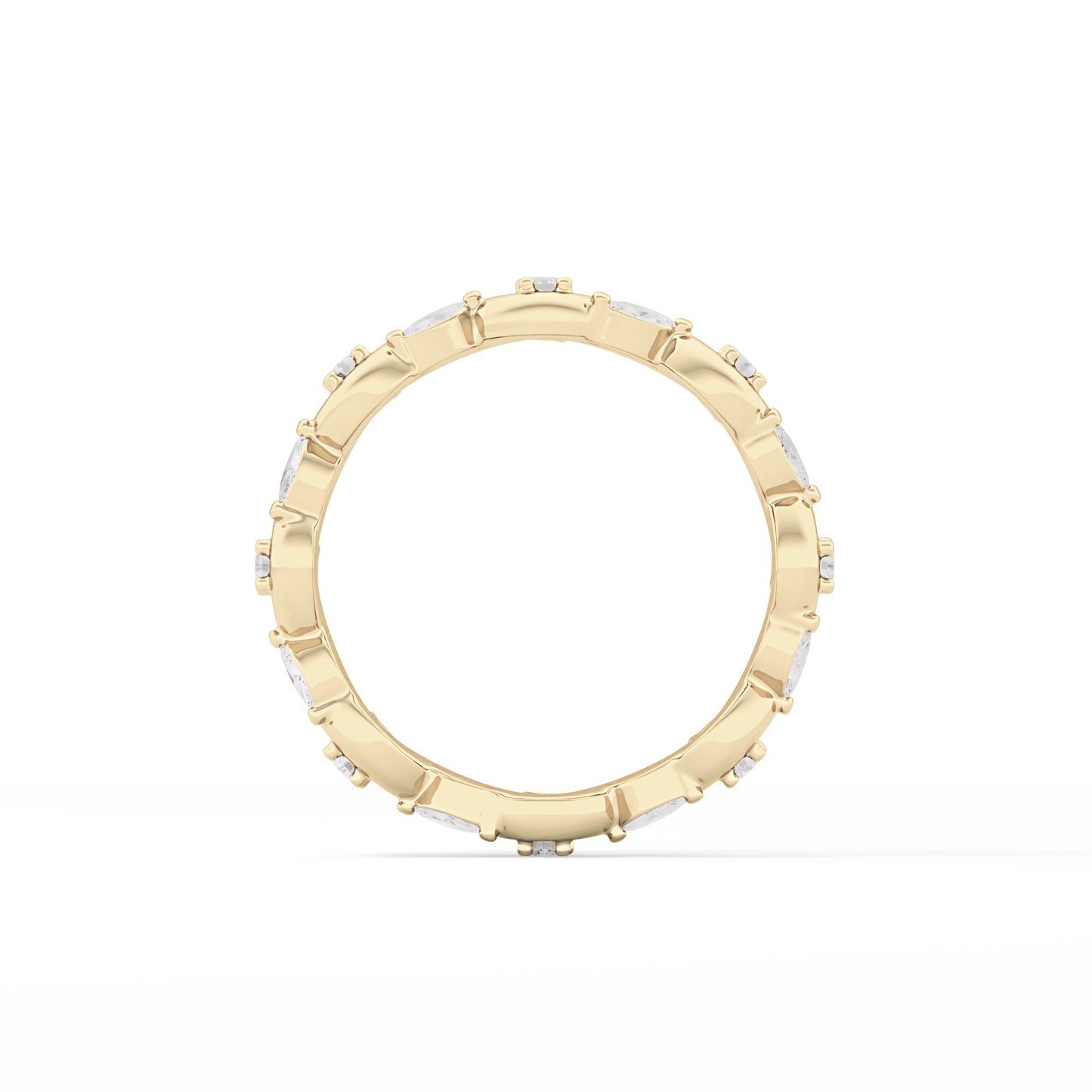 0.56 TCW Round & Marquise Lab Grown Diamond Full Eternity Wedding Band