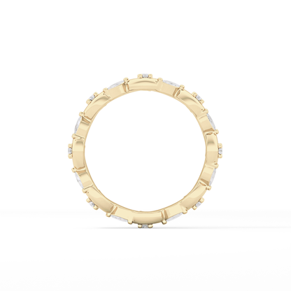 0.56 TCW Round & Marquise Lab Grown Diamond Full Eternity Wedding Band