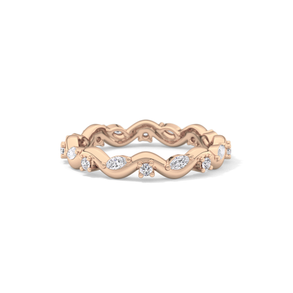 0.56 TCW Round & Marquise Lab Grown Diamond Full Eternity Wedding Band