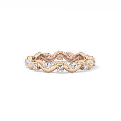 0.56 TCW Round & Marquise Lab Grown Diamond Full Eternity Wedding Band