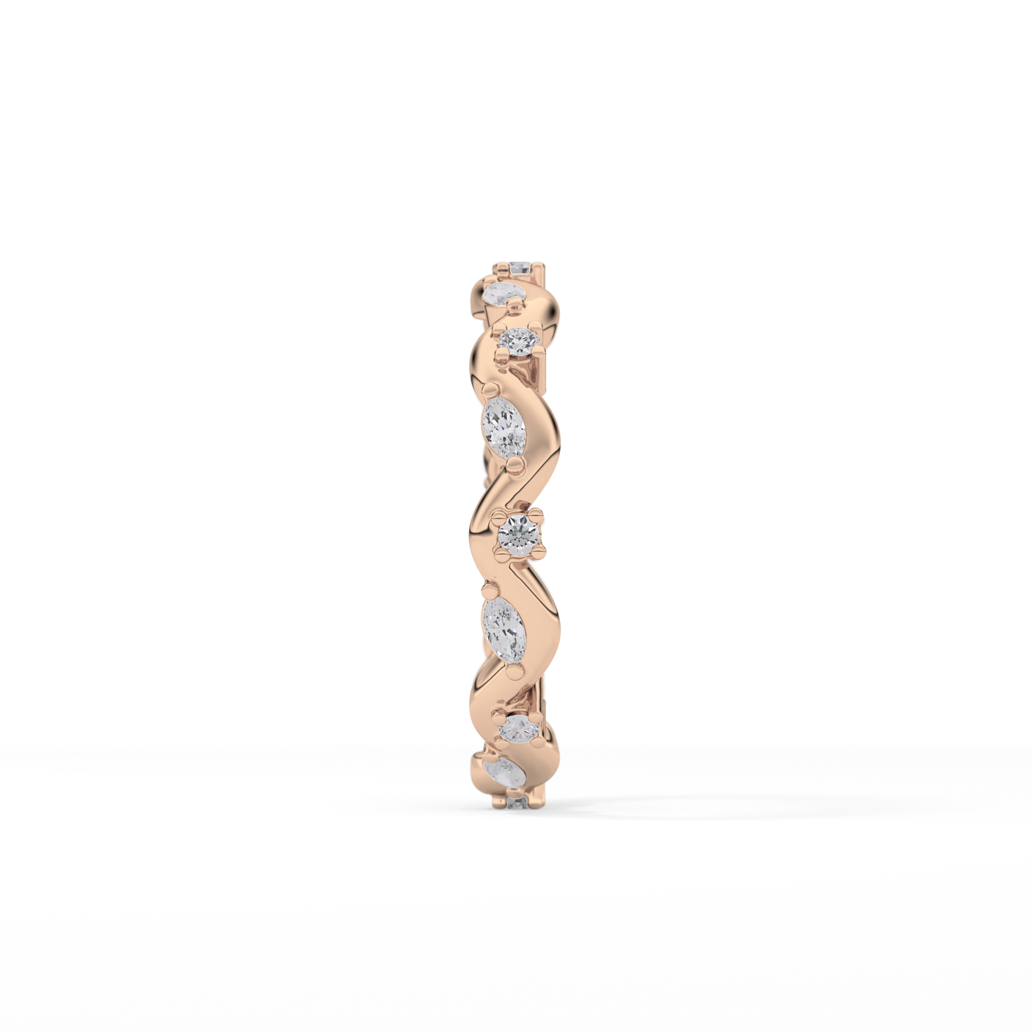 0.56 TCW Round & Marquise Lab Grown Diamond Full Eternity Wedding Band