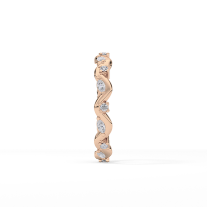0.56 TCW Round & Marquise Lab Grown Diamond Full Eternity Wedding Band