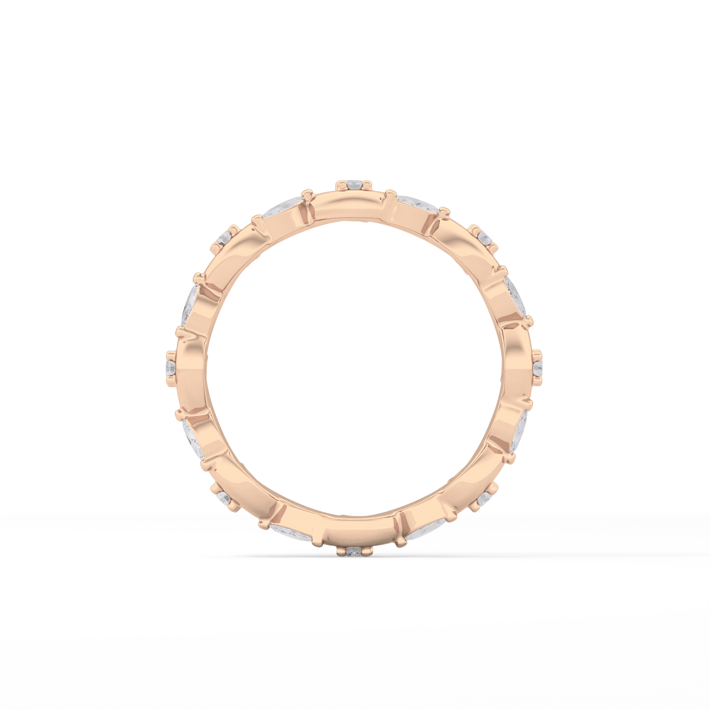 0.56 TCW Round & Marquise Lab Grown Diamond Full Eternity Wedding Band
