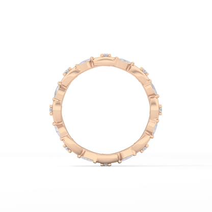 0.56 TCW Round & Marquise Lab Grown Diamond Full Eternity Wedding Band