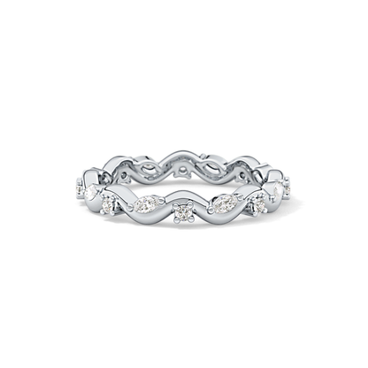 0.56 TCW Round & Marquise Lab Grown Diamond Full Eternity Wedding Band