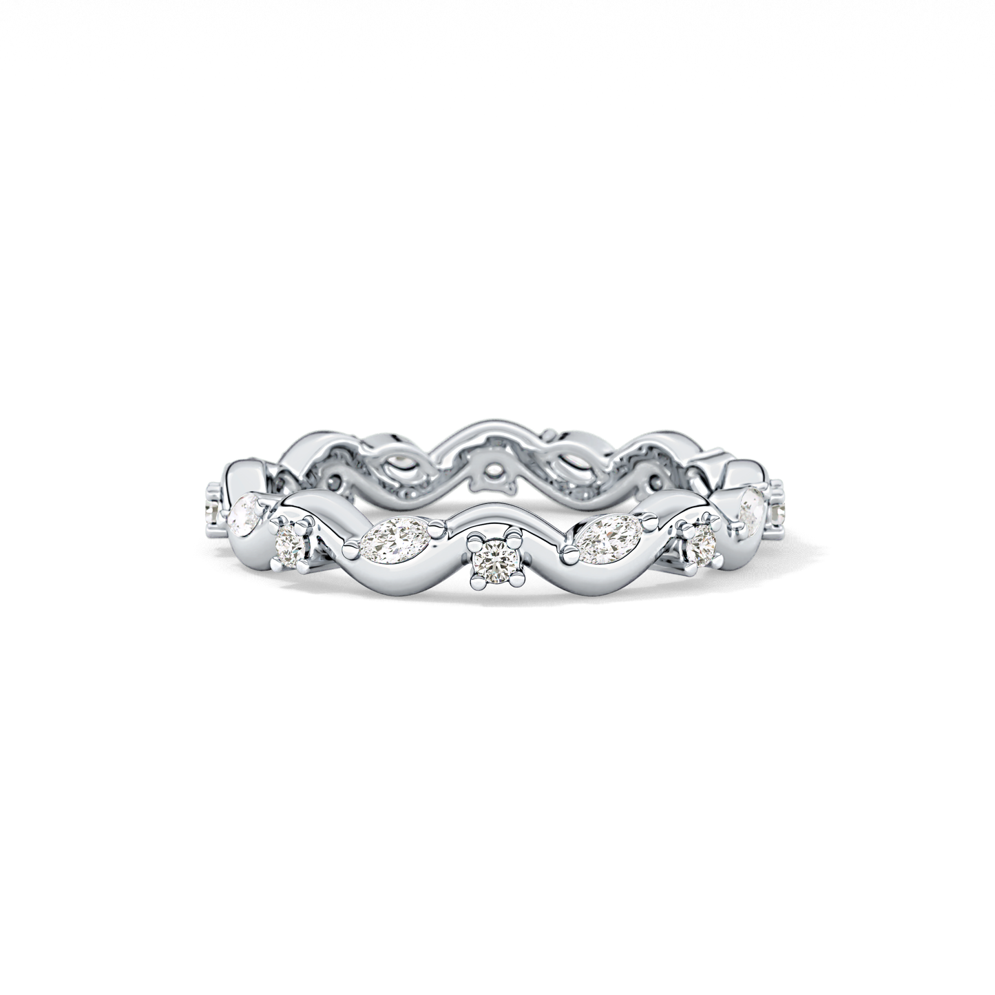 0.56 TCW Round & Marquise Lab Grown Diamond Full Eternity Wedding Band