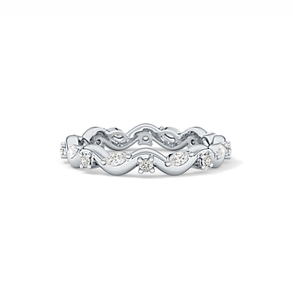 0.56 TCW Round & Marquise Lab Grown Diamond Full Eternity Wedding Band
