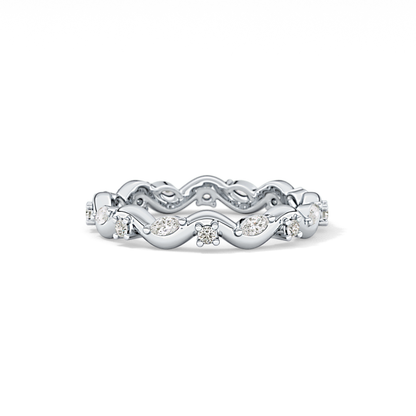 0.56 TCW Round & Marquise Lab Grown Diamond Full Eternity Wedding Band