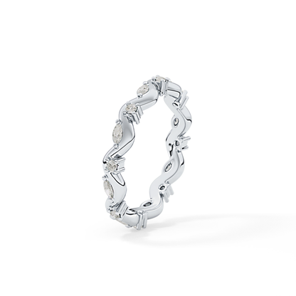 0.56 TCW Round & Marquise Lab Grown Diamond Full Eternity Wedding Band