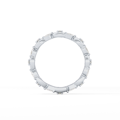 0.56 TCW Round & Marquise Lab Grown Diamond Full Eternity Wedding Band