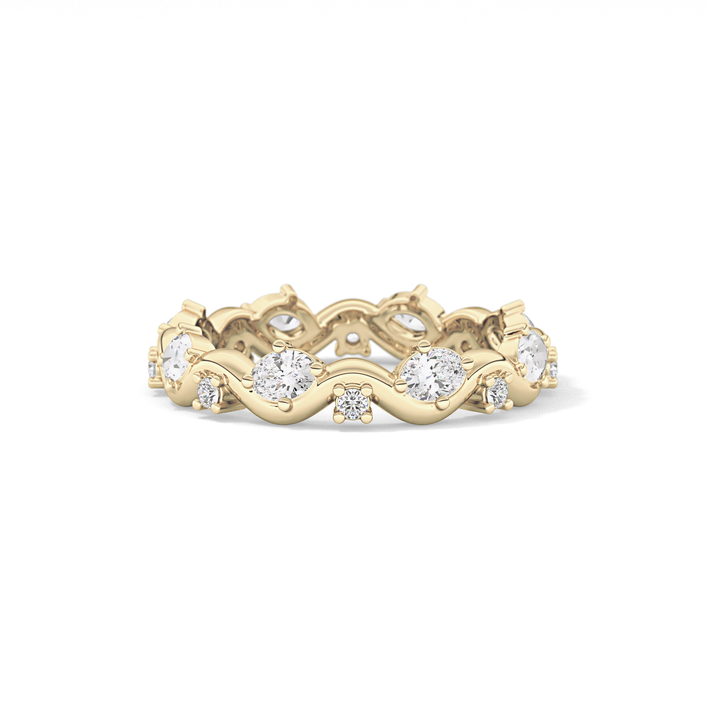 0.56 TCW Round & Oval Lab Grown Diamond Full Eternity Wedding Band