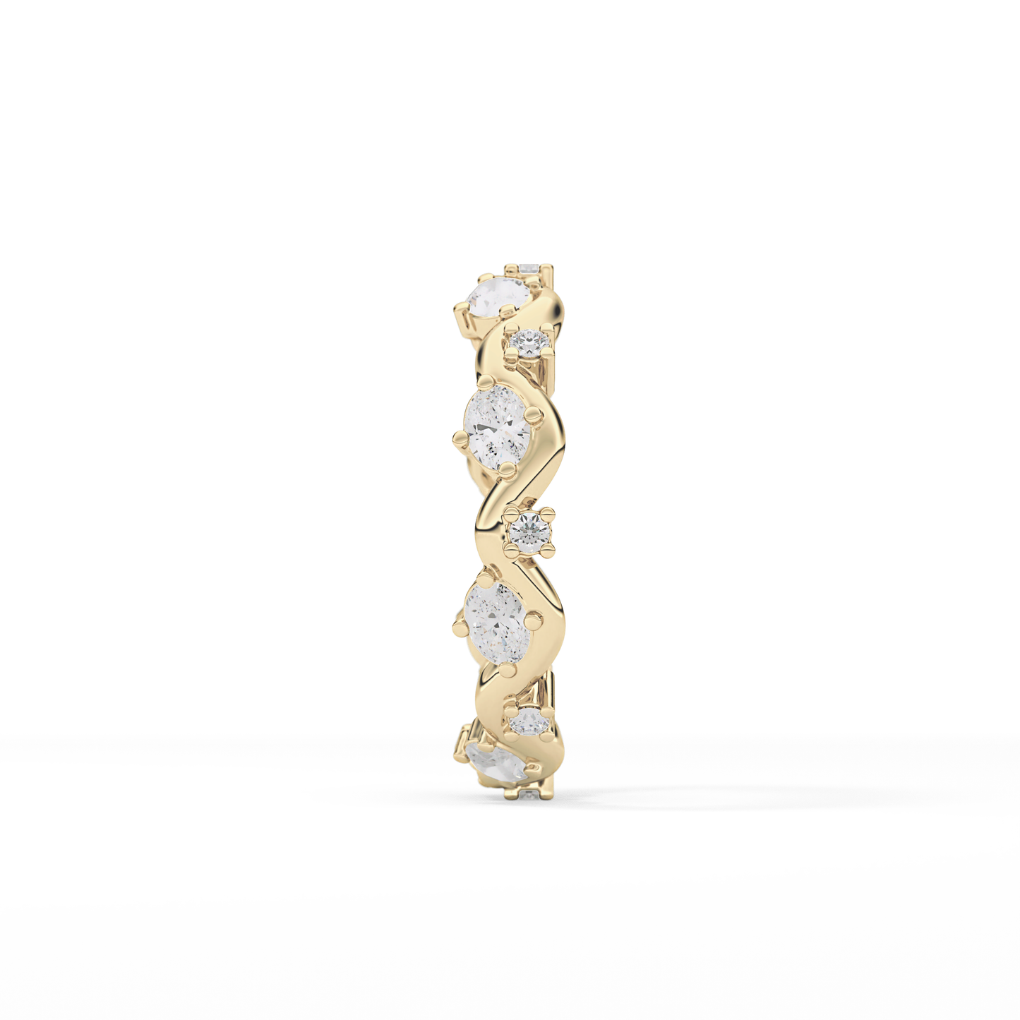 0.56 TCW Round & Oval Lab Grown Diamond Full Eternity Wedding Band
