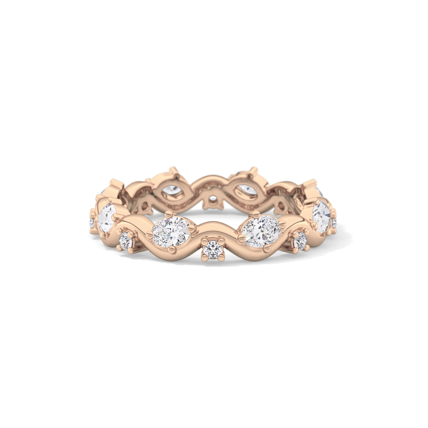 0.56 TCW Round & Oval Lab Grown Diamond Full Eternity Wedding Band