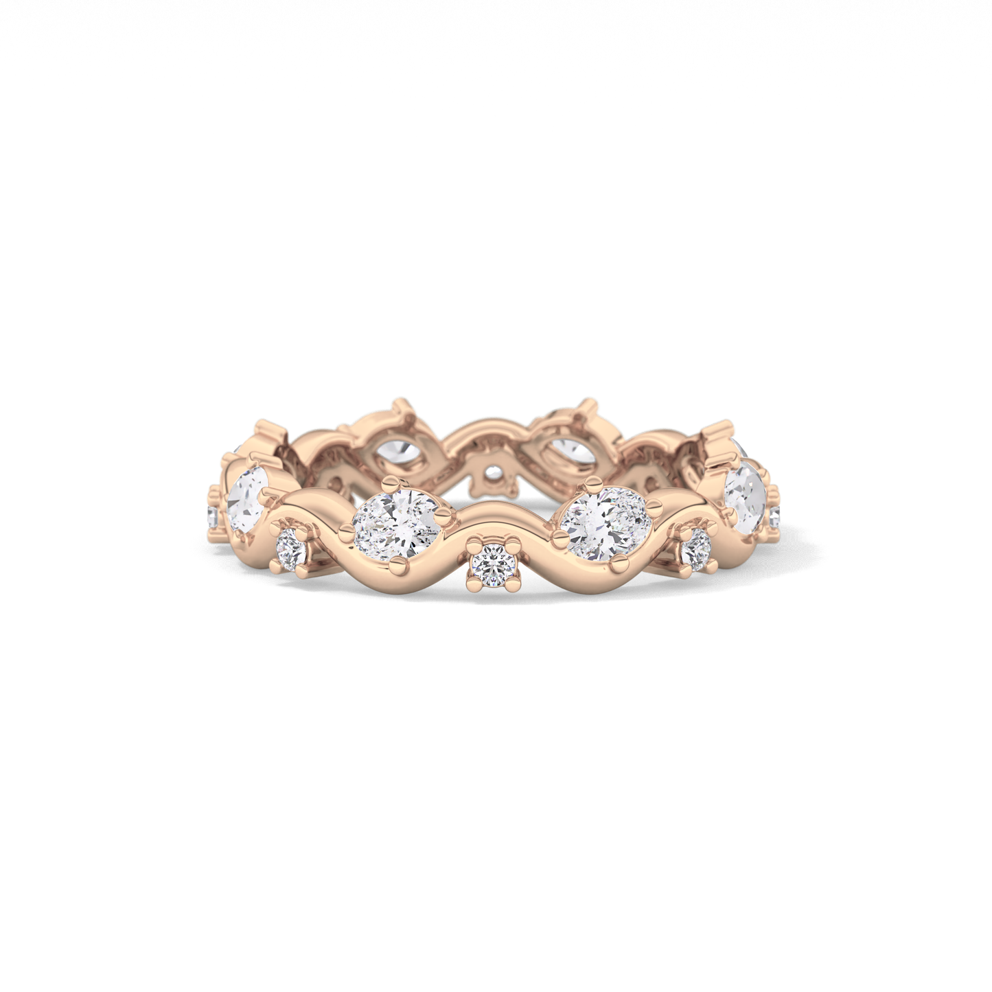 0.56 TCW Round & Oval Lab Grown Diamond Full Eternity Wedding Band