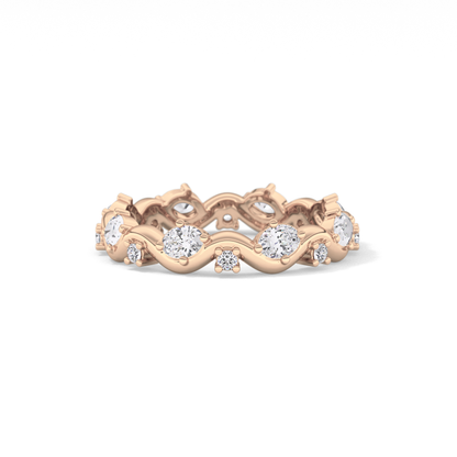 0.56 TCW Round & Oval Lab Grown Diamond Full Eternity Wedding Band
