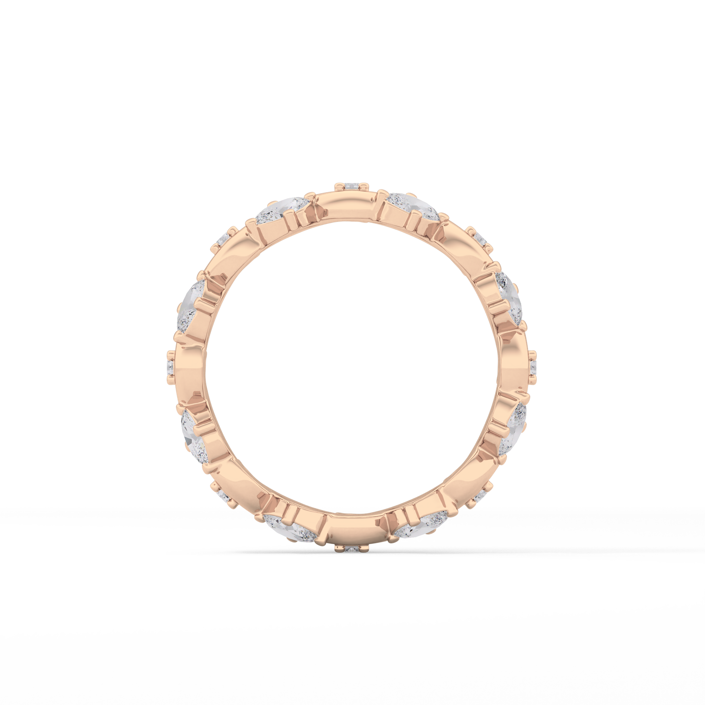 0.56 TCW Round & Oval Lab Grown Diamond Full Eternity Wedding Band