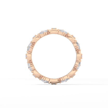 0.56 TCW Round & Oval Lab Grown Diamond Full Eternity Wedding Band