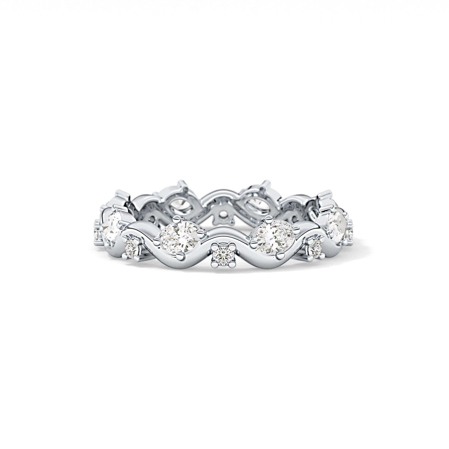 0.56 TCW Round & Oval Lab Grown Diamond Full Eternity Wedding Band