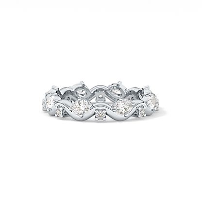 0.56 TCW Round & Oval Lab Grown Diamond Full Eternity Wedding Band