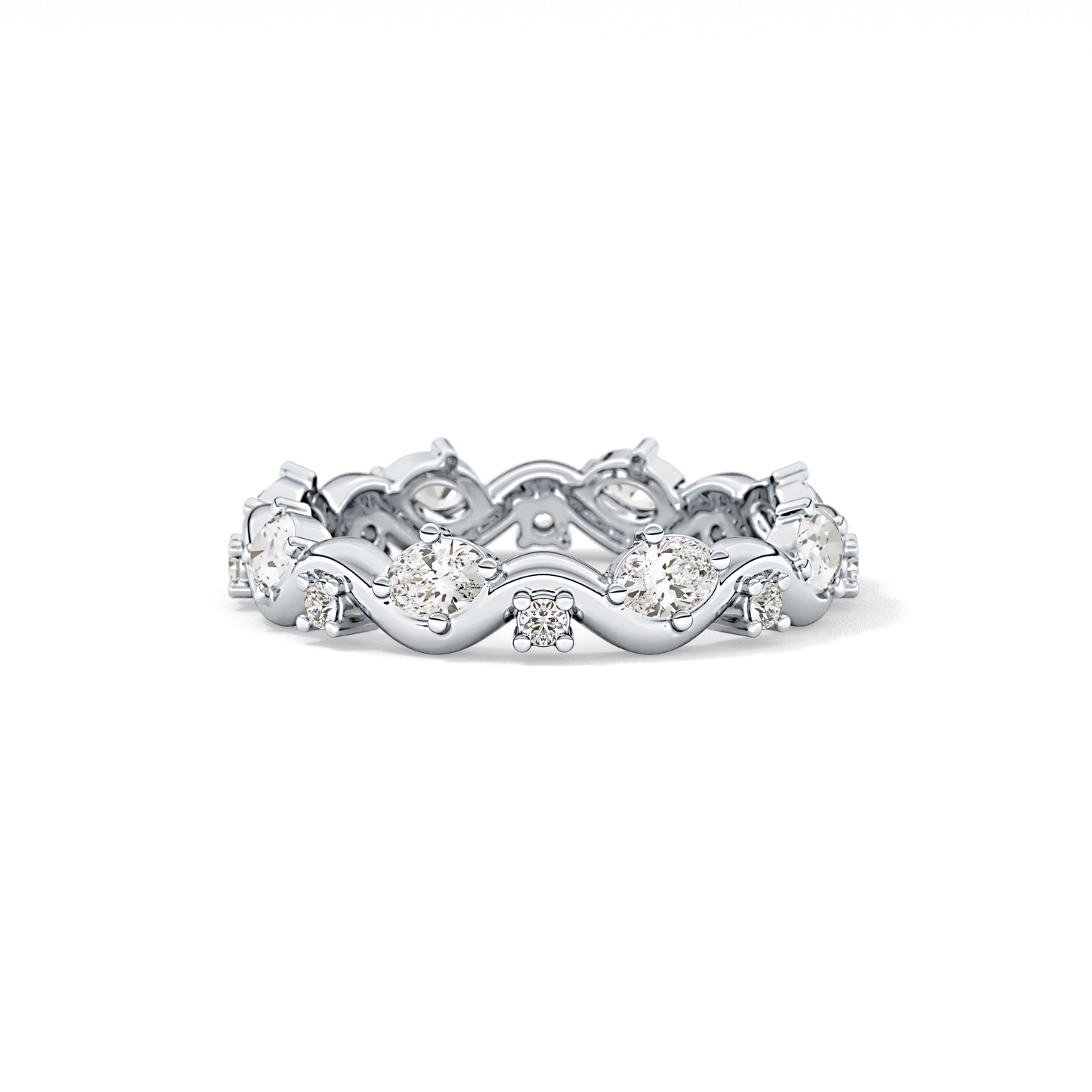 0.56 TCW Round & Oval Lab Grown Diamond Full Eternity Wedding Band