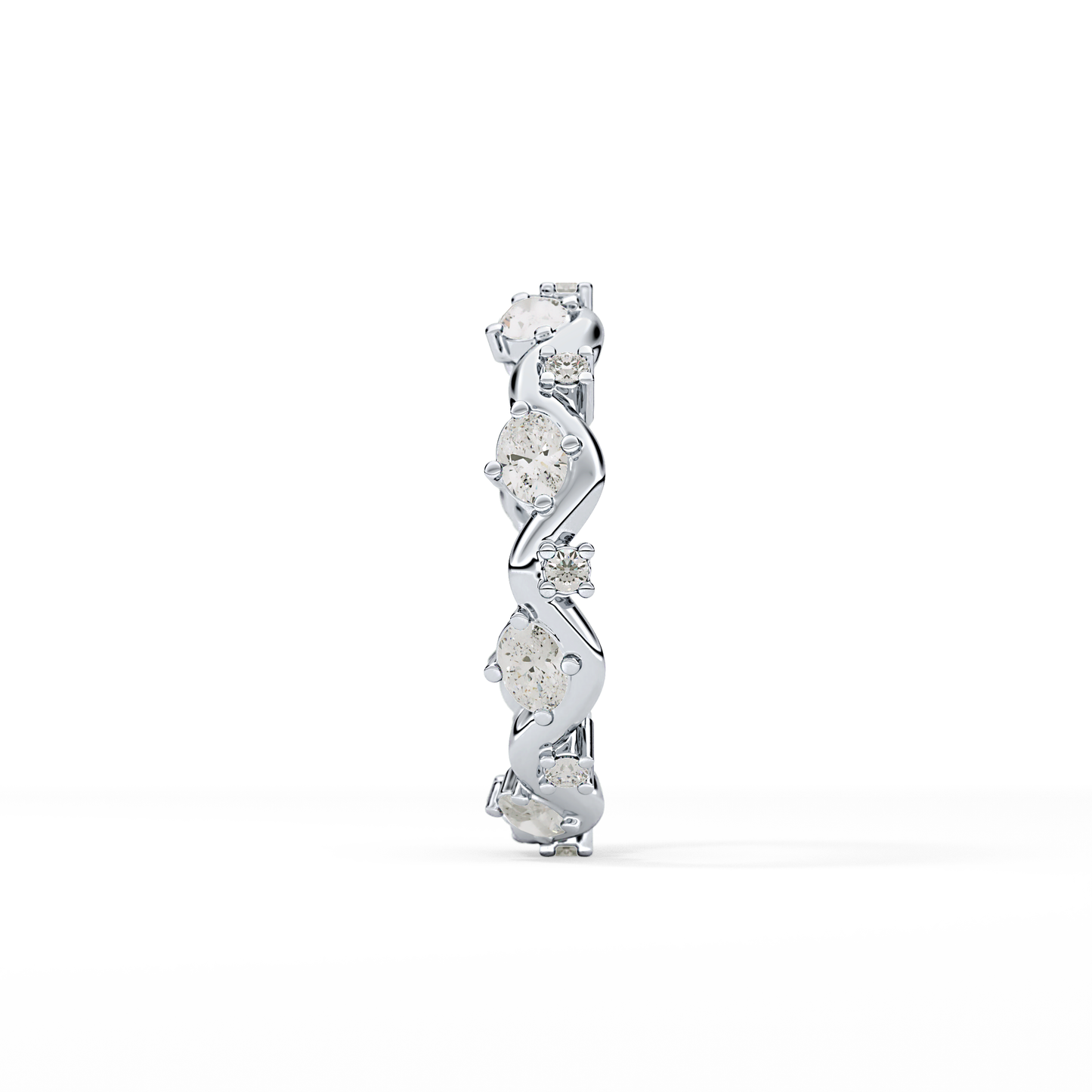 0.56 TCW Round & Oval Lab Grown Diamond Full Eternity Wedding Band
